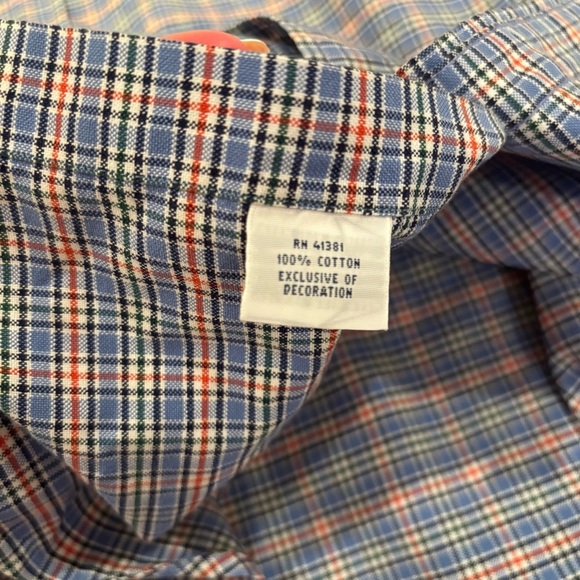 Ralph Lauren Mens Blue Checkered Plaid Button Down Colored Pony Size Medium - Picture 8 of 11